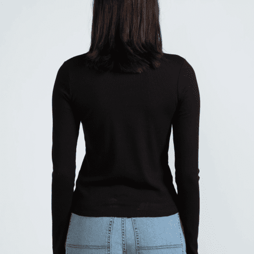 ASK MOCKNECKLONGSLEEVE BLACK back 1