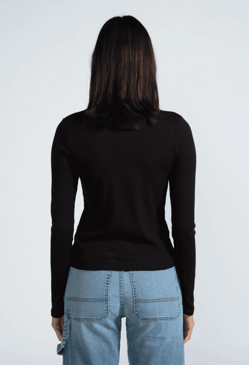 ASK MOCKNECKLONGSLEEVE BLACK back 1