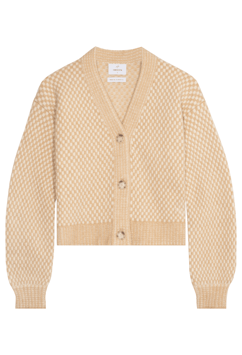 CopyofHAR CHECKERSCROPPEDCARDI CAMEL