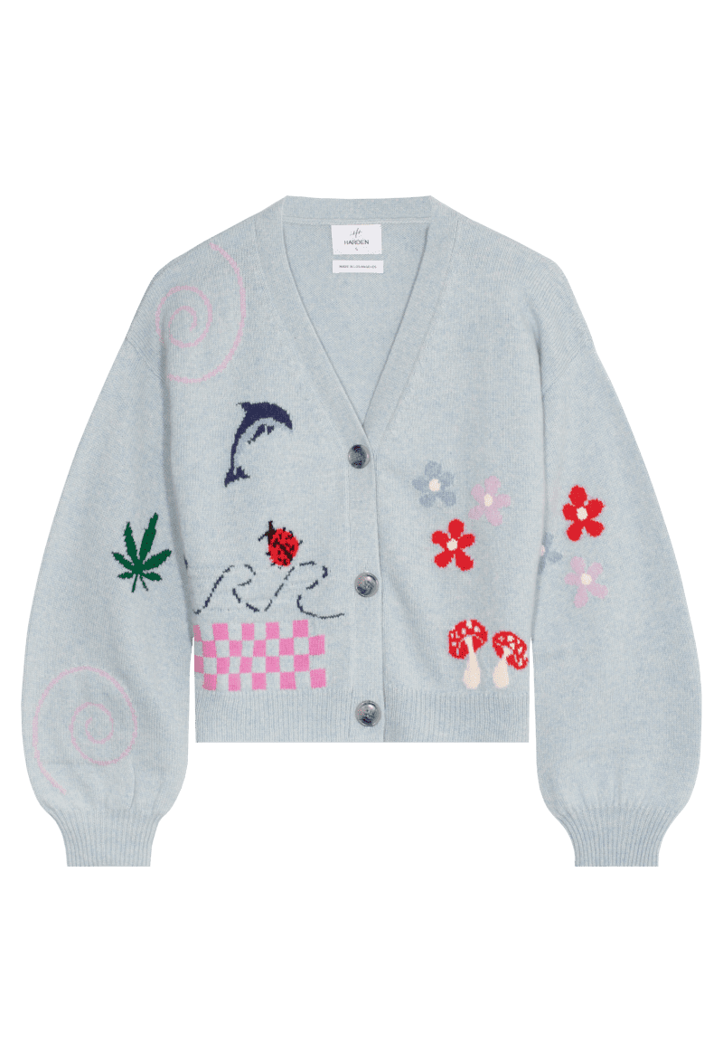 CopyofHAR NATURELOVERCROPPEDCARDI BLUE