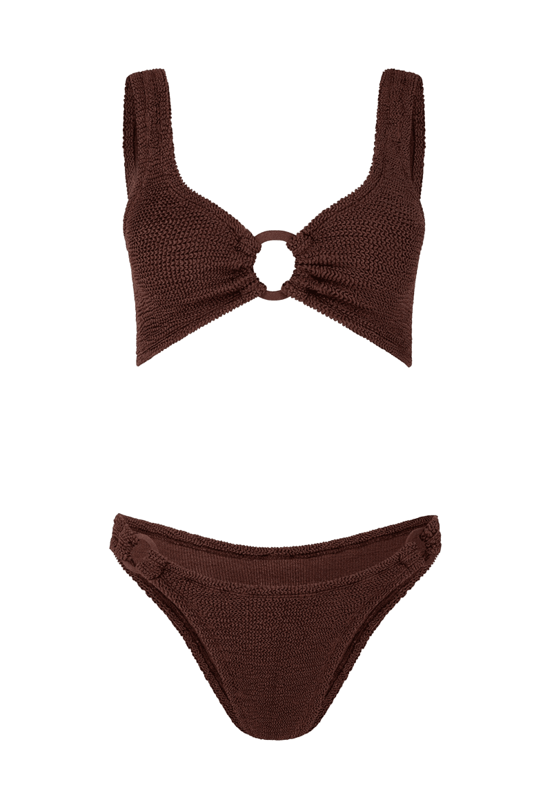 HG HALLIEBIKINI METALLICCHOCOLATE flat