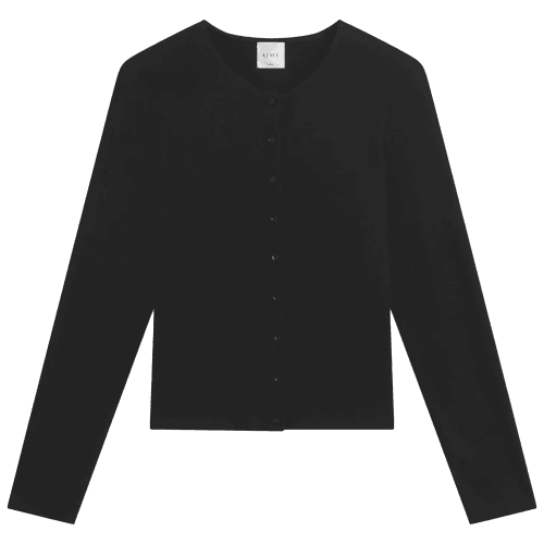 LES LAURENCLASSICCARDIGAN BLACK front 2