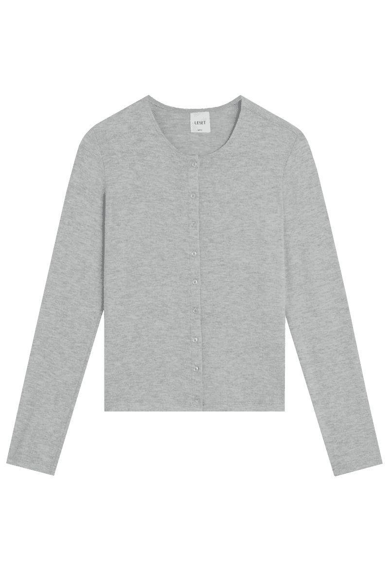 LES LAURENCLASSICCARDIGAN GREYMELANGE front