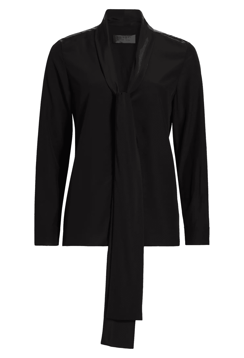 NL ANGELIQUESILKTIE NECKBLOUSE BLACK