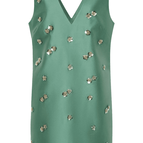 ORO EMBELLISHEDSHIFTDRESS MINTLEAF front 1