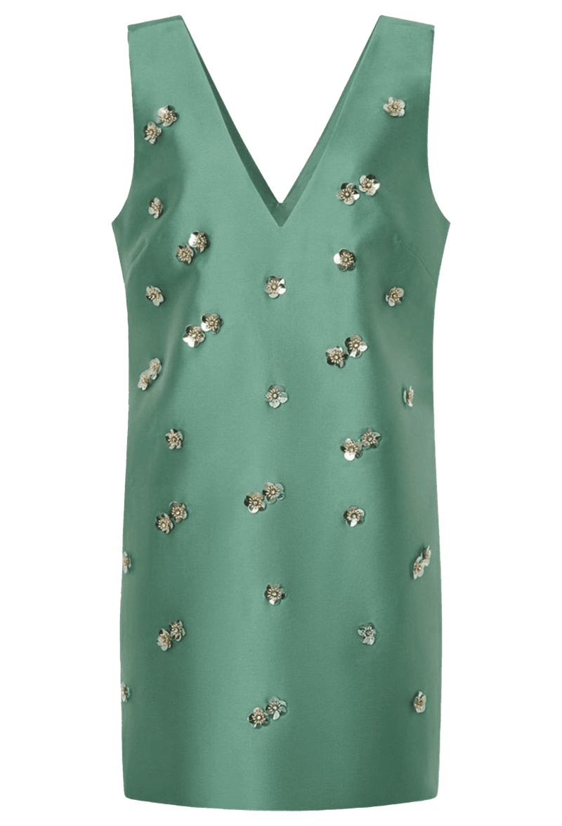 ORO EMBELLISHEDSHIFTDRESS MINTLEAF front 1