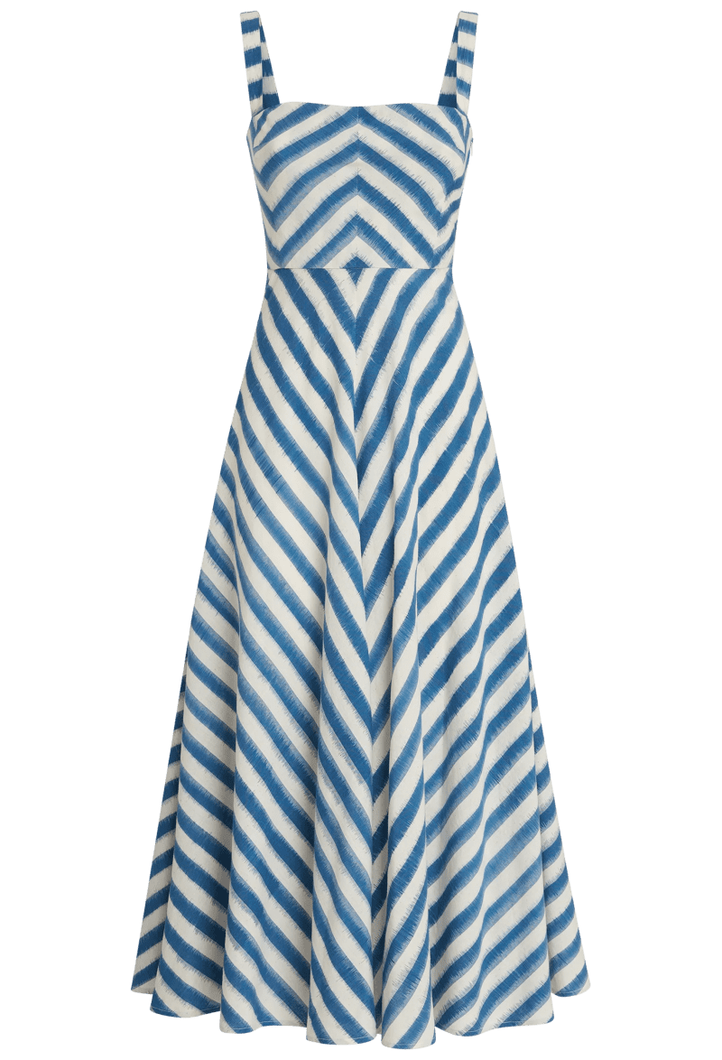 SIRENUSE MARGHERITADRESSINIKATSTRIPESPRINT BLUE front