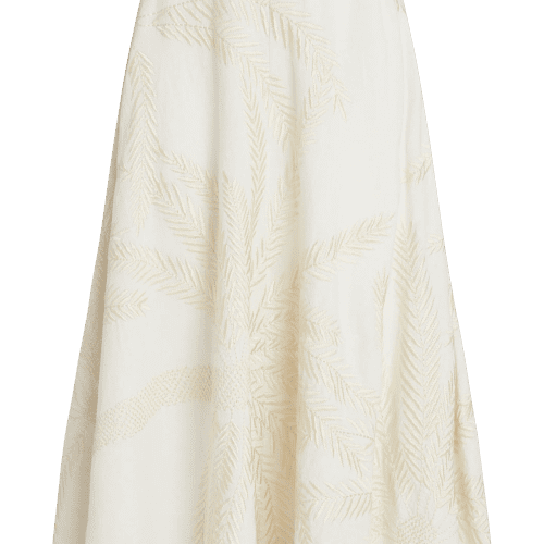 SIRENUSE TASHASKIRTWITHPALMEMBROIDERY WHITE front 1