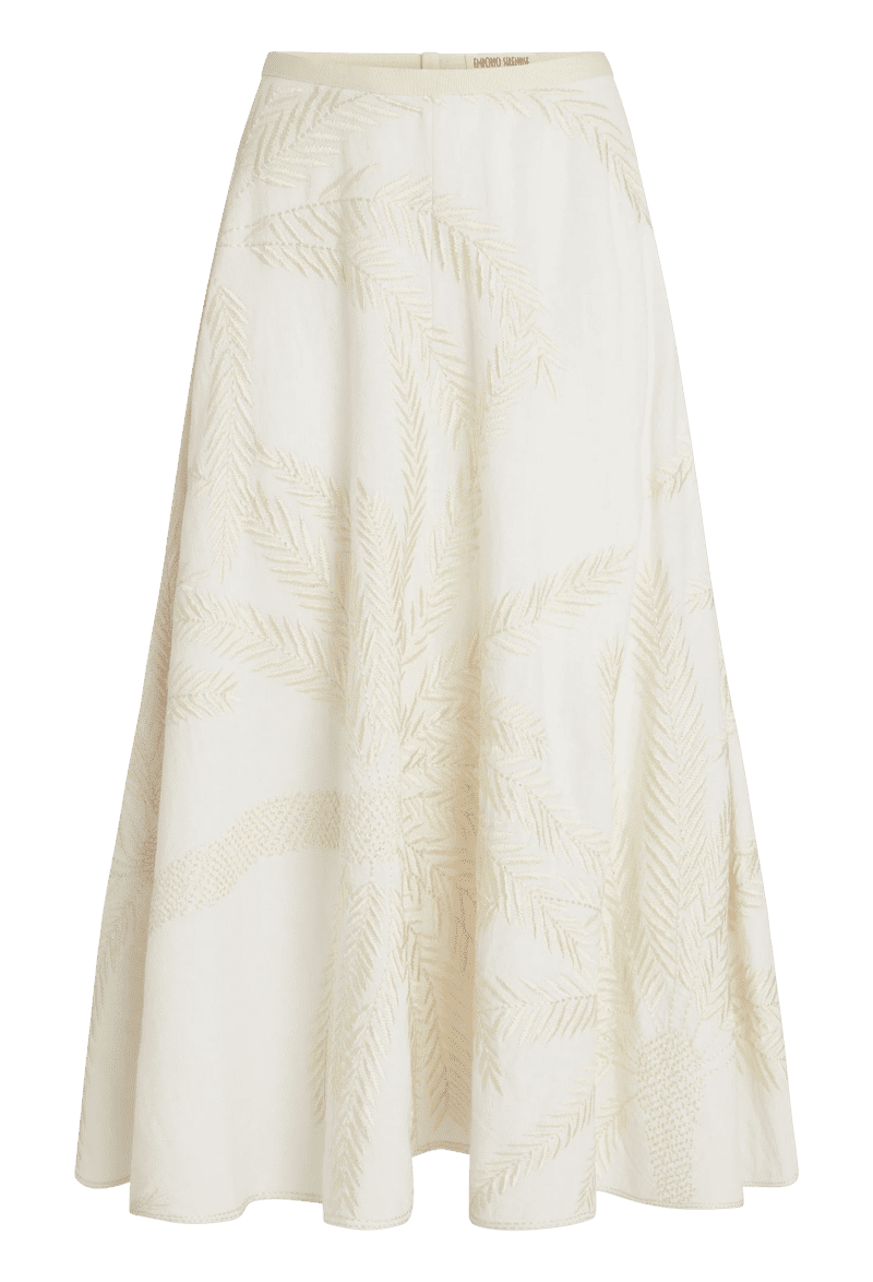 SIRENUSE TASHASKIRTWITHPALMEMBROIDERY WHITE front 1