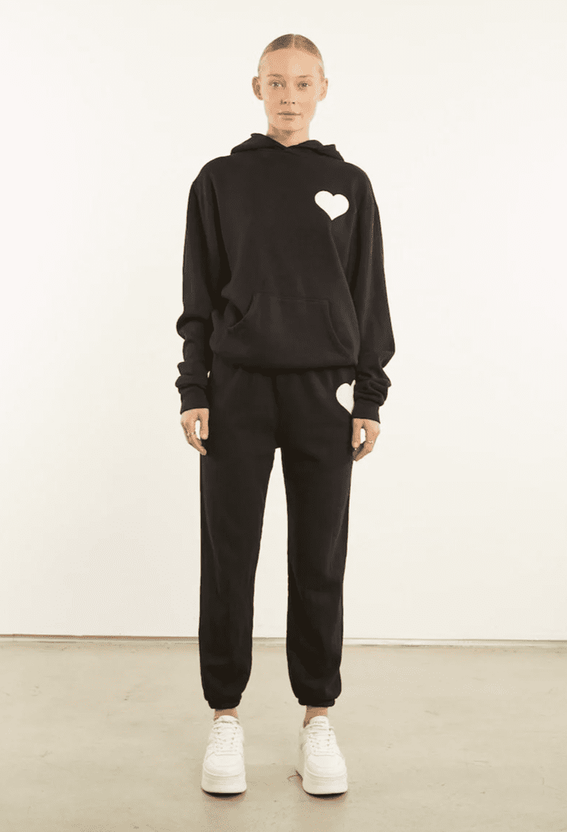 SPRWMN HEARTSWEATPANT BLACK front 1