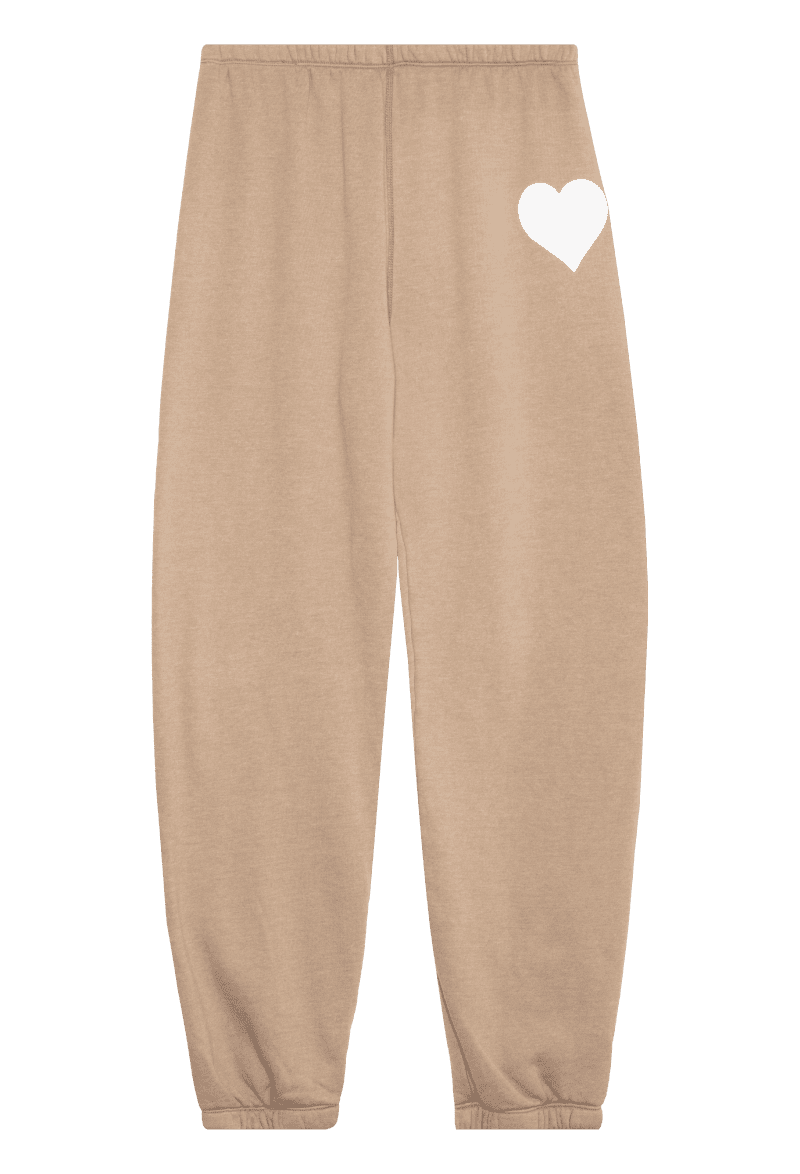 SPRWMN HEARTSWEATPANTS LATTE 1