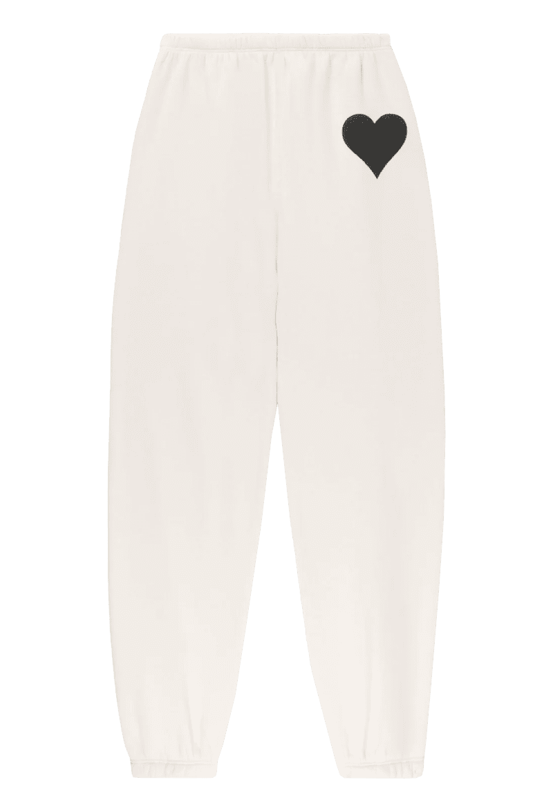 SPRWMN HEARTSWEATPANTS VINTAGEWHITE flat