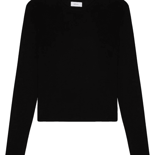 SPRWMN LONGSLEEVEBABYTEE BLACK front 1