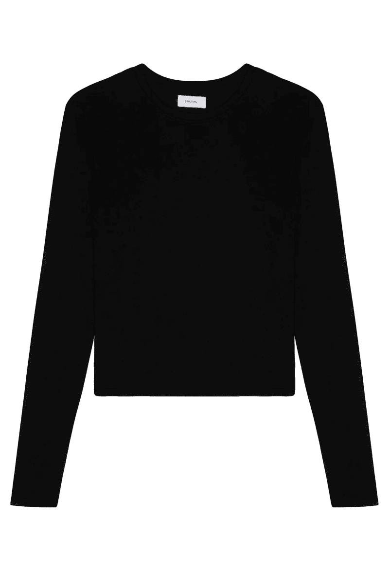 SPRWMN LONGSLEEVEBABYTEE BLACK front 1