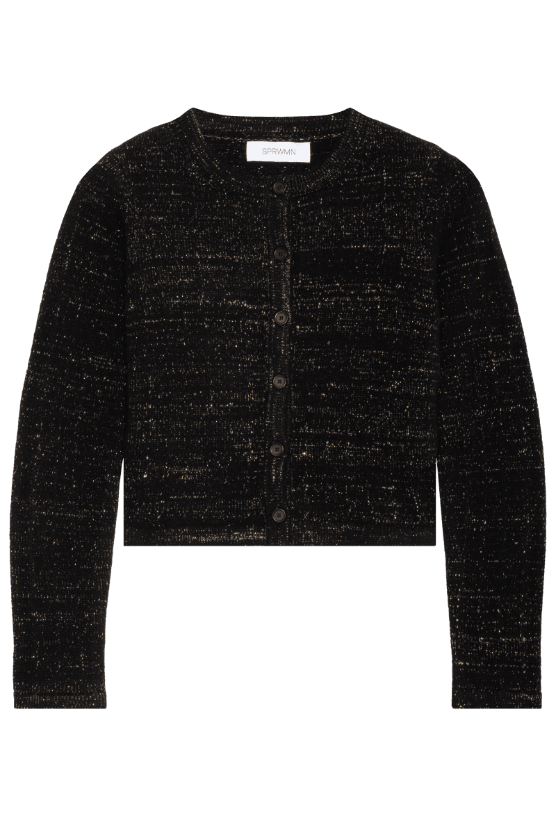 SPRWMN SHRUNKENCLASSICCARDIGAN BLACK GOLD