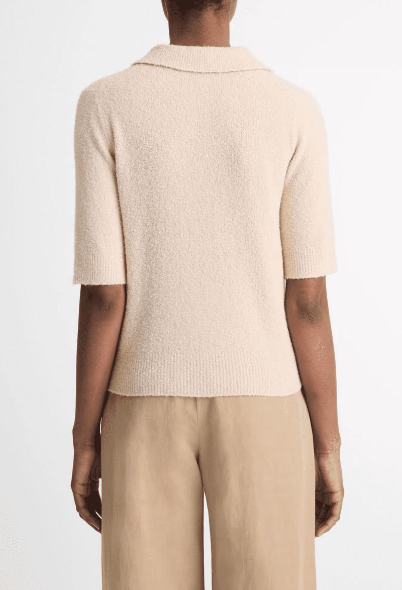 VIN SOFTBOUCLESILK BLENDPOLOSWEATER BEACH back