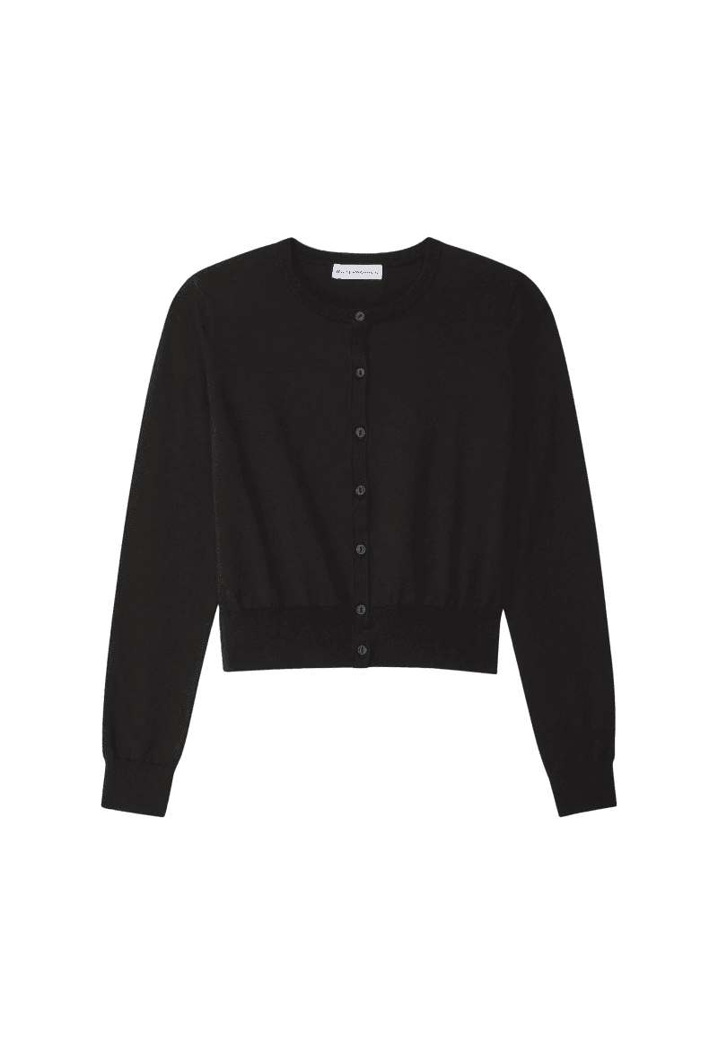 WW ORGANICCOTTONCREWNECKCARDIGAN BLACK front c6b5d616 f3ee 483d 8052 8b3cc5b36255