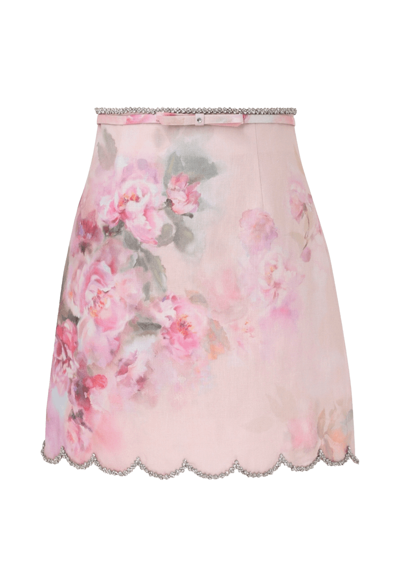 ZIM CRUSHSCALLOPEDMINISKIRT PINKFLORAL front 3